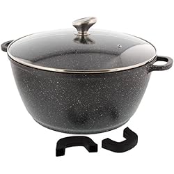 Pradel Excellence 52343M Faitout avec Couvercle, Aluminium, Noir et Blanc, 36 cm