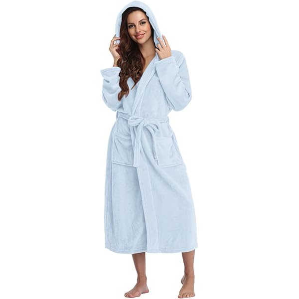 Peignoir De Bain Unisexe En Flanelle éponge – Avec Ceinture Et Poches – Pour Homme/femme – Confortable, Doux – Hôtel/spa - 4