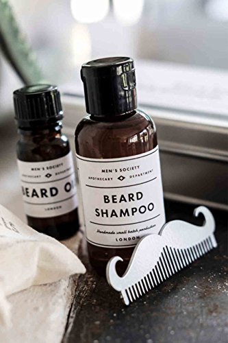 Made of High Quality Beard Care Set - Men's Society Beard Washing Kit Includes Beard Shampoo Bartöl and Comb