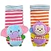 TOLOLO Baby Rattle Socks Foots Keep Warm Sock Soft Toy - Elephant and Monkey