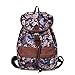 Produktbild Douguyan Mode Retro Tasche Freizeitrucksack Reiserucksack Schulrucksack Daypack girls Backpack fashion Rucksack damen E00164 Blau Teerose Muster