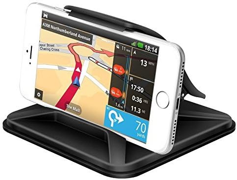 yiiyaa Cell Phone Holder for Car Universal Dashboard Mounts Silicone Non-Slip Washable GPS Holder Car Cradles for iPhone X 8 7 6 5Plus Samsung Galaxy Note 8 S8 Plus S7 Edge-Black