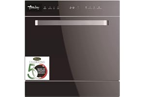 Terim 8 Place Settings, 4 Programs Fully Automatic Dishwasher, Super Quiet Operation, Countertop or Built in Installation, 1 Year Warranty, TERDW0804GB