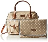 bebe-jou 310039 Wickeltasche in gepunktete Naturfarben und mit passender Wickelunterlage, beige - 6