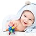Babynow Teether Ball [2 Pack] Toy Rattle with Proprietary 3D Design - Secret Music Bell Inside Soft BPA Free Silicone - Beautiful Bright Colours