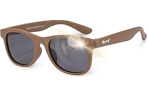 Maesy Gafas de Sol para Niño, Edades 3-6 Años, Protección Polarizada UV400, Montura Flexible y Blanda, Gafas de Sol Seguras y Cómodas para Niños, Lino