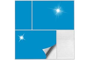 Kiwistar Naklejki na płytki, jasnoniebieskie, błyszczące – 25 x 33 cm, 25 sztuk, z wzorem, naklejki na płytki ścienne