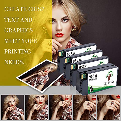greensky 4  Pack REMANUFACTURADO PARA HP 953  953  x l cartuchos de tinta de repuesto para HP OfficeJet Pro 7740  8710  8720  8725  8728  8730  8740   1  negro 1  Cian 1  Magenta 1  Amarillo 