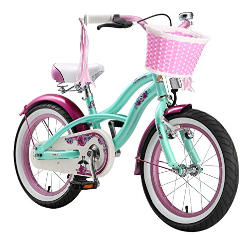 BIKESTAR® Premium Design Kinderfahrrad für coole Kids ab 4 Jahren ★ 16er Deluxe Cruiser Edition ★ Pepper Mint
