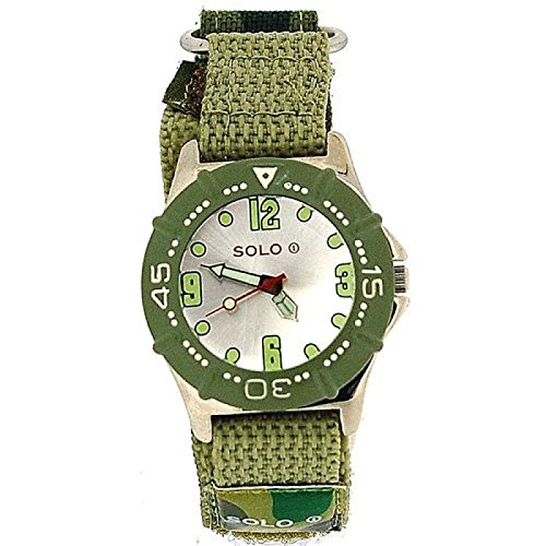 Solo - D278 - grne Jungenuhr mit Stoffarmband