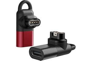 MoKo Adaptateur USB C vers Garmin 2-Pack, Connecteur Câble Chargeur Type C à 90 Degrés Transfert de Données Compatible avec Garmin Fenix 7/7S/7X/6/6S/6X/5/5S/5X/Forerunner 245/255, Noir + Rouge