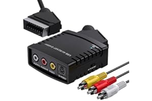 VIXLW Tarjeta de Captura de Video, convertidor de Video a Digital, convertidor de VHS a Digital, Transferencia de TV Hi8 VHS a DVD, convertidor de Video RCA a USB con Adaptador AV a euroconector y