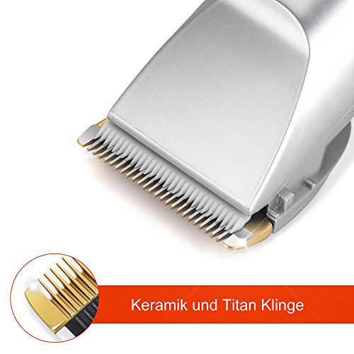 Elehot Elektrischer Haarschneider mit 5 Aufsätzen Haarschneidemaschine für Herren oder Friseur Salon Rot - 4
