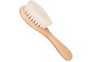 Jancosta Baby Hair Brush with Wooden Handle and Super Soft Goat Bristles