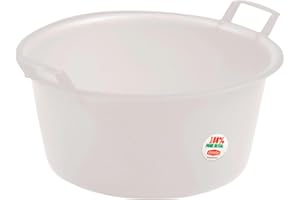 SICIGNANO CASALINGHI INGROSSO CASALINGHI ARREDO GIARDINO HOTELLERIE Sicignano | Bacinella Tonda in Polietilene – Idonea al Contatto Alimentare – Multiuso per Cucina Lavanderia Giardinaggio Pulizie Domestiche – Resistente e Leggera, (Neutro, Ø 35x17 cm)