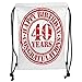 Produktbild DANCENLI Drawstring Sack Backpacks Bags,40th Birthday Decorations,Dated Rubber Stamp with Number Forty Congratulation Grungy Look,Red White Soft Satin,5 Liter Capacity,Adjustable String Closure,