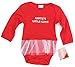 CUTIE PIE "Christmas - Santa's Cutie" baby girls one-piece body suit tulle (red/white)