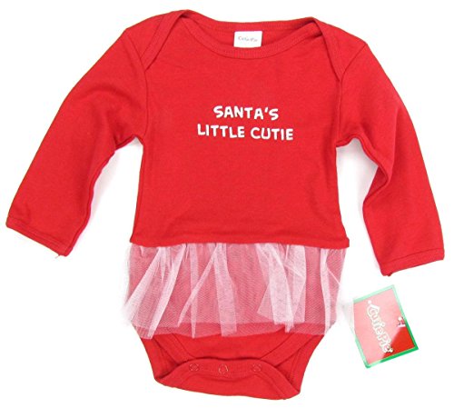 CUTIE PIE "Christmas - Santa's Cutie" baby girls one-piece body suit tulle (red/white)