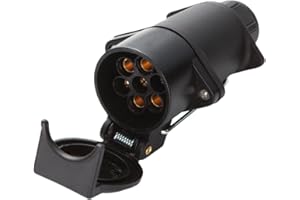 Feuunly Enchufe de Remolque de 7 Pines Hembra, 12V Impermeable Conector Remolque 7 Pines con Gancho, Conector Enchufe de Remolque para Camión RV Caravana (Extremo del Tornillo)