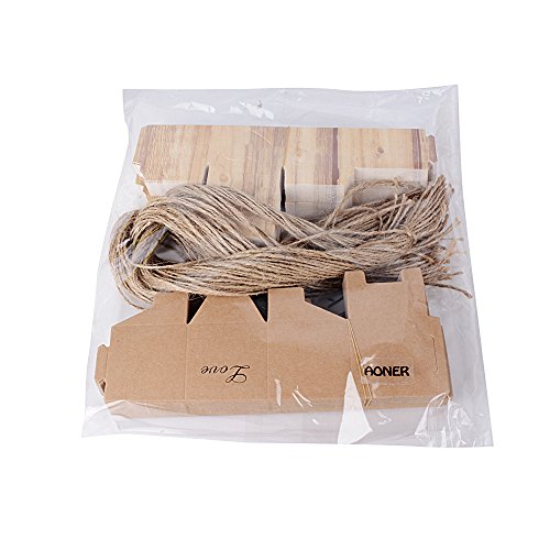 100 Stk. Gastgeschenk Box inkl. Juteschnur 5x5x5 cm Geschenkbox für Hochzeit, Taufe usw. Pralinenschachtel süßigkeiten Bonboniere - 6
