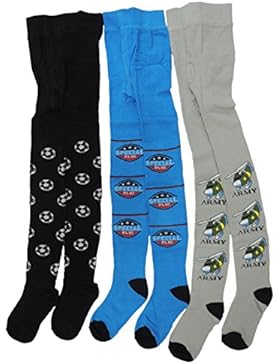 3er Pack Jungen Strumpfhosen mit tollen Motiven und hohem Baumwolleanteil Größe 92-152