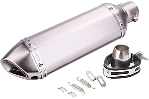 ‎PACEWALKER PACEWALKER 38-51 mm 1.5-2 Inch Inlet Slip On Exhaust Silencer for Motorcycle with Removable DB Killer for Street Bike Motorcycle Scooter Yamaha Suzuki (Titanium)