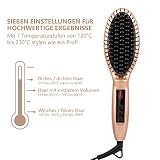 Bestidy Haare Pflegen Glättungbürste Haarglätter Bürste Glätteisen Automatische Abschaltung Schutz Eigenschaften LCD-Display & Push Button Temperaturänderung (goldene) - 3