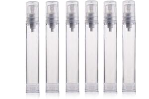 QUUPY 10 ml 6 Stück luftlose leere nachfüllbare Pumpflasche Airless Vakuumpumpe Creme Lotion Flasche Reiseflaschen transparent, farblos, 15ml/0.5oz