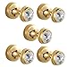 Produktbild CASEWIND 5 Stück Poliert Gold Finished Handtuchhaken Kleiderhaken Mantelhaken aus Messing Wandmontieren mit Dekoration von Kristal Luxus Stil