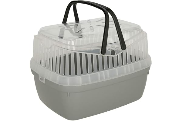 Kerbl Pet Boîte de Transport Portobello, boîte pour Animaux, 30x23x23cm, Plastique, Gris, pour Hamsters, cochons d'Inde, rongeurs
