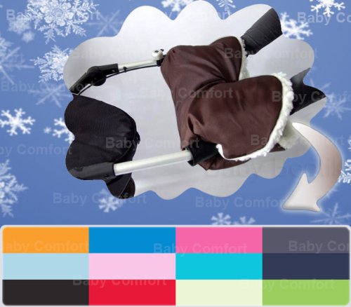 Universal Baby Hand Warmer Muff with Warm Fleece Compatible With Pushchairs Prams and Travel - DARK BROWN