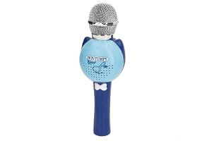 ColorBaby Bontempi barnmikrofon, blå färg, trådlös anslutning, Bluethooth, mäter 8 x 24 cm, effekter, barns karaoke, trådlösa