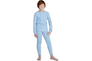 LAPASA Jungen Thermounterwäsche Set 100% Baumwolle - warmes Unterwäsche Set für Kinder, Pyjamaset - Leggings Langarmshirt (Thermoflux B10)