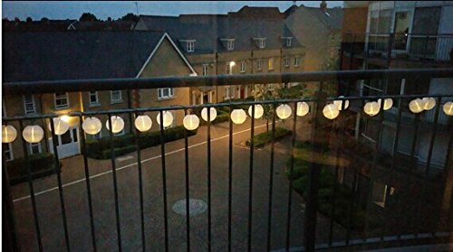 Solar Lichterkette Dailyart® 15.7ft/4.8M Warmweiß Solar Garten Laterne 20er LED Solarbetrieben Lichterkette Led Lichterkette, Wasserfeste Weihnachten Dekoration für Garten, Terrasse, Hof, Haus, Weihnachtsbaum, Feiern Party Weihnachten Outdoor Fest Dekoration usw. - 4