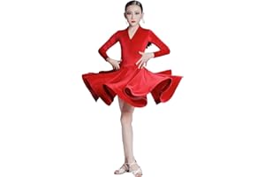 YXYJLB Mädchen-Latein-Kleider, Tanz-Ballsaal-Tanzkleid, Tangorock, Standard-Salsa-Tanzwettbewerb, Party-Kleider, Tanzpraxis-Kostüme