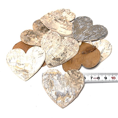 30 St. Birkenherzen 6cm x 6cm groß, Streuherzen, Rinde/ TOP PREIS !!!