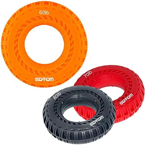 Hand Exerciser Stress Relief Squeeze Balls Grip Rings Finger Strengthener Fitness Training (30lb-80lb) for Muscle Built, Physical Therapy, Office Stress Relief