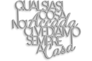 DECLEA Scritta in legno da appendere Qualsiasi cosa Accada, Decorazione in legno da appendere per l'arredamento della casa, Grigio Medio