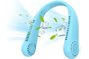 GALER Neck Fan, Portable Bladeless Hands-Free Fan with 3 Speeds & 360° Airflow, USB Rechargeable Personal Cooler Fan for Travel, Indoor & Outdoor Use, for Men, Women & Kids (Blue)