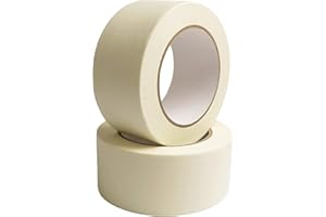 AIPL Masking Tape - 20 Meter Length 48 MM / 2" Inch - 2 Rolls Per Pack - Easy Tear Tape Best for Carpenter Labelling Painting and leaves no residue after a peel.
