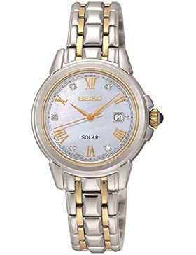 Seiko Womens solaires 5 diamants deux tons SUT244P9