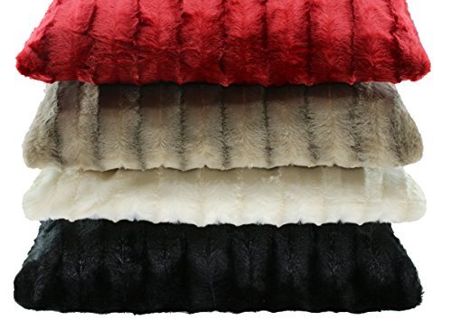 Hochwertiges exclusives Fellkissen – Fellimitat/Nerzoptik – besonders weich und kuschelig mit Füllung – Größe: 50×50 cm – Schwarz – Brandsseller - 4