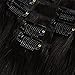 Clip In Human Hair Extensions 14inch 100g Natural black DOUBLE WEFTS Thick Full Head Remy Real Natural Hair Extensions