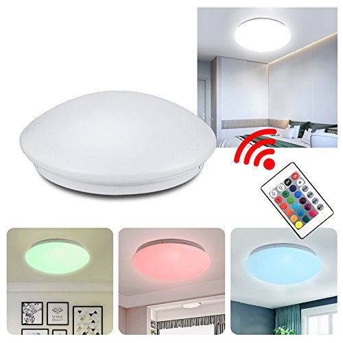 Preisvergleich Produktbild LeMeiZhiJia 15W RGB+Kaltweiß LED Deckenleuchte mit Fernbedienung Dimmbar - moderne rund Deckenlampe kinderzimmer Flur Wohnzimmer Lampe Schlafzimmer 15W RGB+Kaltweiß)