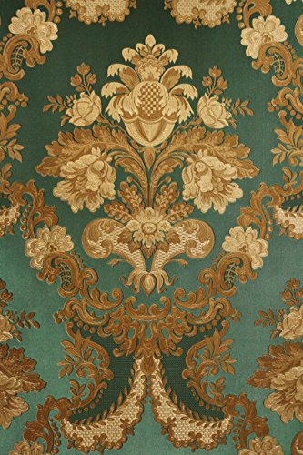 Vinyltapete Tapete Barock Retro # grün/gold # Fujia Decoration # 22832 - 3