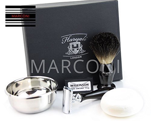 DOUBLE EDGE SAFETY RAZOR SHAVING SET Badger Hair Shaving Brush 4 MEN GIFT SET double edge razor kit