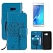 Produktbild Tasche Leder für Samsung Galaxy A5 2016 A510 Hülle Klappbar und Display Schutz Folie ,OYIME Blau Katzen und Baum Muster Handyhülle zum Klappen Dünn Magnet Vollschutz Klapphülle Etui Original Flip Book Case Full Cover Bumper Zubehör Set für Galaxy A5 2016 Modell SM-A510