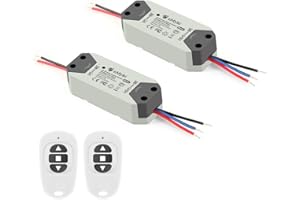YASORN eMylo Smart Wireless RF Controlador del motor Interruptor de RF relé 220V Motor Control remoto Interruptor 90-250V para puerta enrollable/cortinas eléctricas/bomba Control Motor adelante/atrás 2 Pack