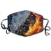 Produktbild Fire Flame Water Hockey Puck Face Mouth Mask Unisex Polyester Comfy Anti Dust Masks