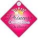 Princess Olivia-Rose On Board Personalised Girl Car Sign Baby / Child Gift 001